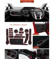 Mat Door Groove Cup Fit for Toyota Prius C Aqua 2012~2016 2013 2015 Anti-slip Cushion Gate Slot Car Stickers Accessories.