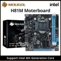MOUGOL H81M Gaming Motherboard Dual Channel DDR3 M.2 NVME PCIEx16 HDMI VGA Interface LGA 1150 Supports Intel Core 4th Gen CPU. 