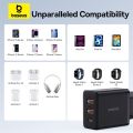 Baseus 30W USB Charger QC3.0 PD3.0 Type C PD Fast Charging 3 Ports Quick Phone Charger For iPhone 15 14 13Pro Max .