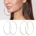 2pcs 30-100mm Small Big Circle Hoop Earrings for Women Men, Stainless Steel Ear Ring Fashion Jewelry Gift Nightclub DJ. 