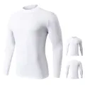 Kitty mall men's long sleeve sports shirt Pro Combat compression shirt reflective logo on sleeve [kanom] Ready to ship]. 