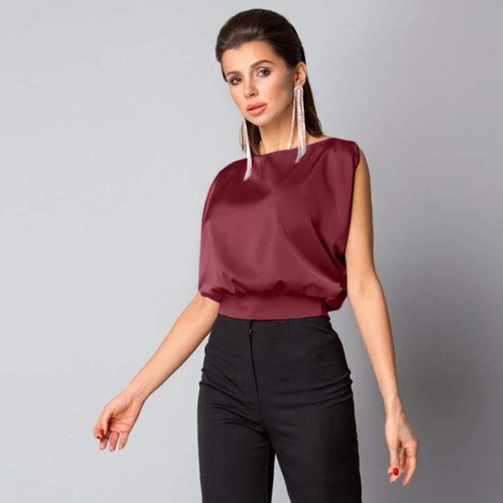 New%20Summer%20Clothes%20Women%20Solid%20%20Backless%20Lace%20Up%20Bow%20Satin%20Top%20Sleeveless%20Back%20Hollow%20Out%20Round%20Neck%20Elegant%20Shirt%20-%20Image%207