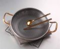 Frying Pan Honeycomb Coating Non-Stick Pan Stainless Steel Wok with Double Handle for Gas Electric Induction 24cm. 