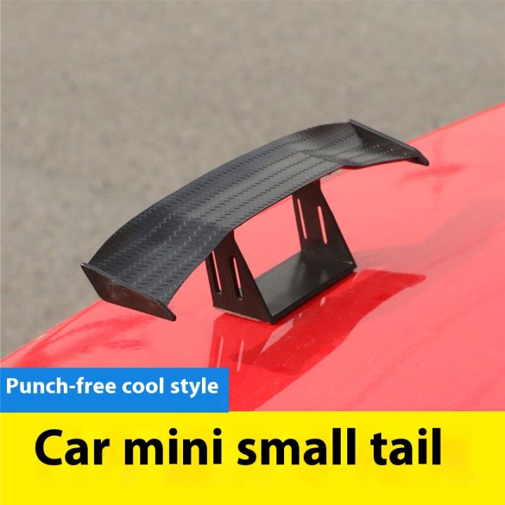Mini Rear Wing Car Tiny Tail Wing Black ABS Mini Rear Wing Spoiler Universal Car ...