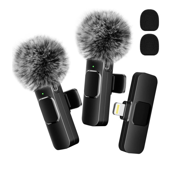 NEW Wireless Lavalier Microphone Audio Video Recording Mini Mic For iPhone Android Laptop Live
