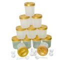 12 Pieces 350ml Container Set With Spoons Round Plastic Containers. 