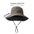 Women's and Men's Solid Outdoor Hiking Jungle Mountaineering Hat Basic Foldable Breathable Sun Hat Leisure Large Brim Cap.