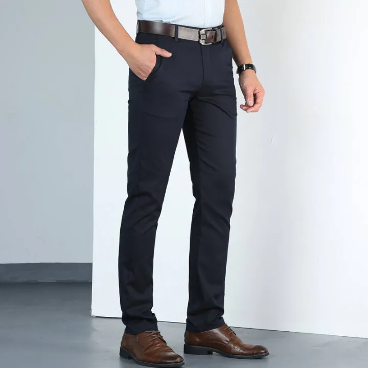 Plus%20Size%20Men's%20Straight%20Cut%20CEO%20Formal%20Pants%20Loose%20Elastic%20Business%20Trousers%20Casual%20Pant%20Seluar%20Slack%20Lelaki%20Office%20Wear%20-%20Image%205