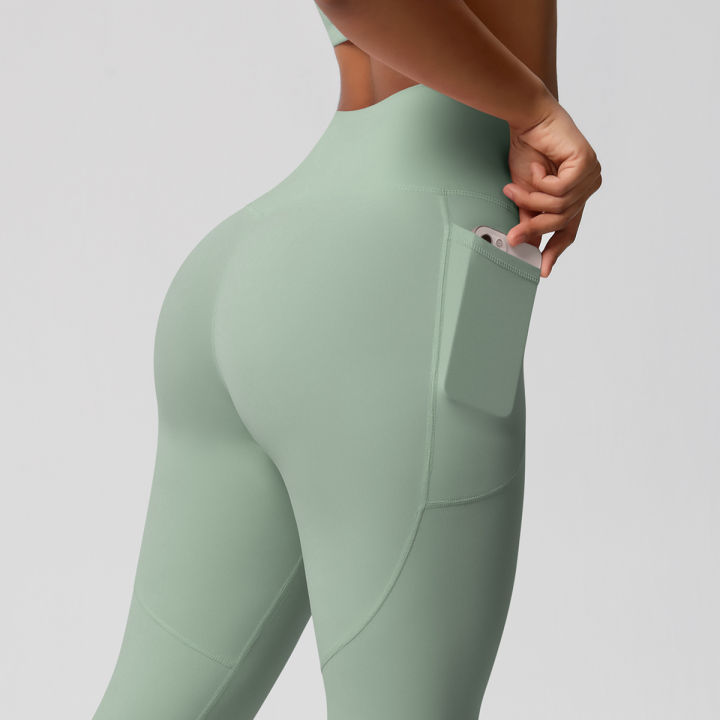 Solid%20Color%20Double-Sided%20Brushed%20Tight%20High%20Waist%20High%20Elastic%20Breathable%20Yoga%20Pants%20Sports%20Running%20Fitness%20Yoga%20Clothing%20-%20Image%204