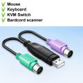 Dual PS2 Male To USB Female Converter Cable Adapter USB To Two PS/2 Use Interface For Mouse Keyboard Computer Cable & Connector.