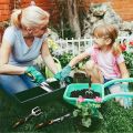 Nuoshen 5 Piece Gardening Tool Set, Heavy Duty Aluminum Garden Hand Tools, Small Trowel, Rake, Weeder, Spade, Cultivator, Digging Planting Weeding Farming Seeding Garden Tools Kit for Women, Family, Gardeners. 