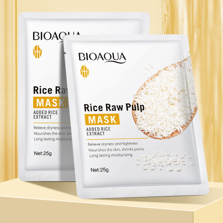 BIOAQUA%20Rice%20Raw%20Pulp%20Moisturizing%20Face%20Mask%20Sheet%20Pack%20of%204%20&%20Pack%20of%201%20-%20Image%203