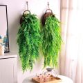 2pcs 90cm Persian Fern Leaves Vines Home Room Decor Hanging Artificial Plant Plastic Leaf Grass Wedding Party Wall Balcony Decor. 