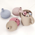 Customized Silicone Feeding Liquid Feed Straw Cup Foldable Children's Drinking Cup Double Leakproof Water Bottle Baby Stuff.