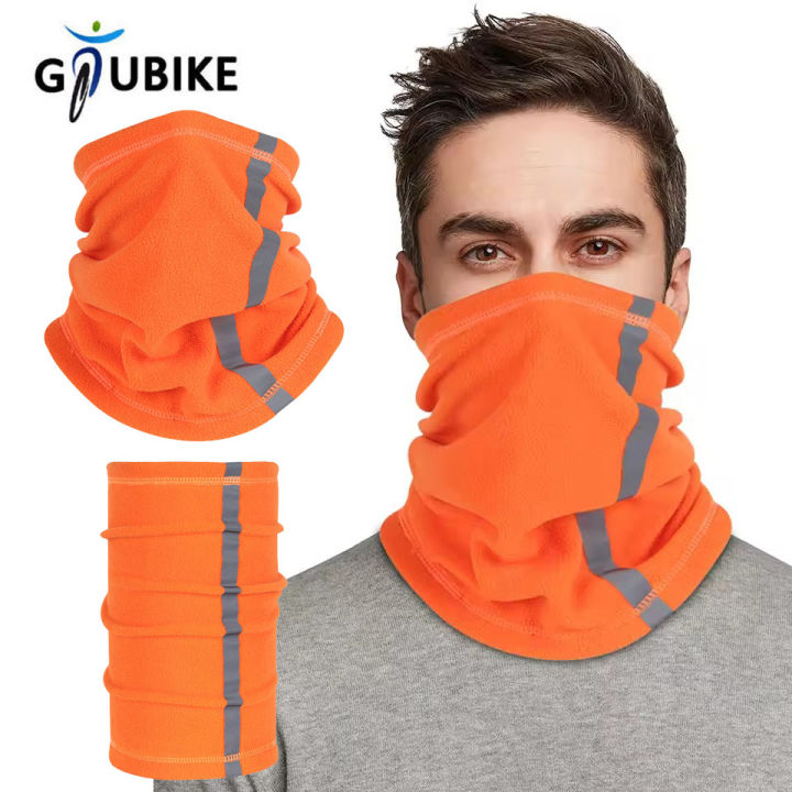GTUBIKE Reflective Neck Warmer Multi Scarf Autumn Winter Neckerchief Skiing Neck Cover Adjustable Warm Mask Polar Fleece Cycling