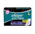 Whisper Maxi Overnight Sanitary Pads - XL Wings 15 Units.