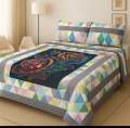 Embroidered Patch Work King Size BedSheet - High Quality - Cotton Satin Double Bedsheet Embroided - Galaxy Bedding. 