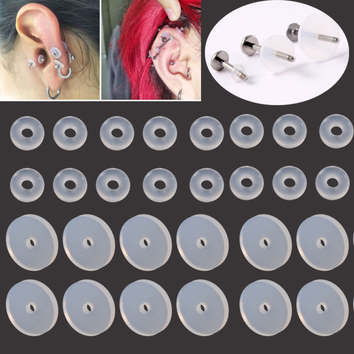 Silicone Fixed O-Ring Piercing Healing Discs Soft Flat Spacer Washer Anti Hyperplasia Anti-sagging for Nose Ear Cartilage