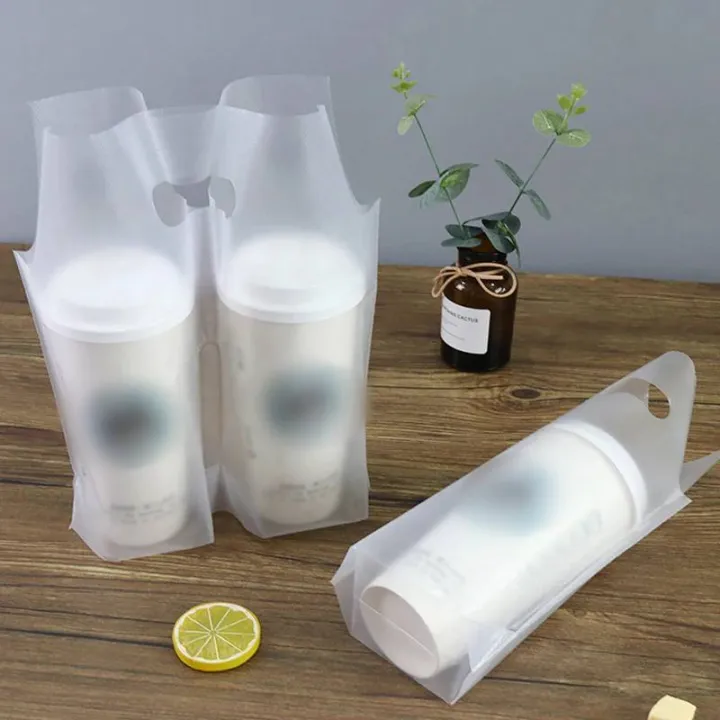 50pcs%20Single%20and%20Double%20Cup%20Milk%20Tea%20Packaging%20Bags%20Frosted%20Transparent%20Disposable%20Beverage%20Plastic%20Bags%20Coffee%20Takeout%20Tote%20Bag%20-%20Image%202