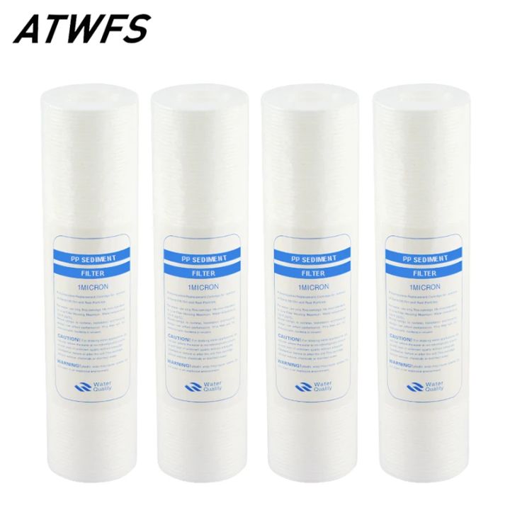 ATWFS Water Purifier 10 Inch 4pcs 1-Micron Sediment Water Filter Cartridge PP Cotton Filter Water Filter System