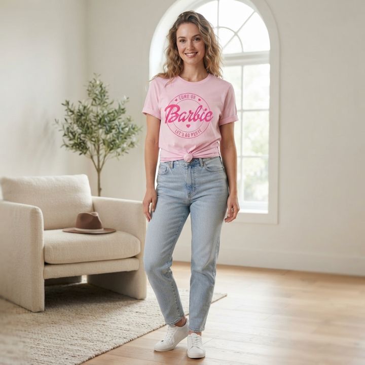 Half Sleeve Chinese Microfiber Jersey Printed T-Shirt Women's and Girls' for Lightweight Casual Top 1 Pcs