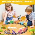 Montessori Magnetic Wooden Train Toys Early Educational Cognition Animal Toy Sorting Learning Teaching Car Cartoon Set For Kids. 