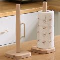 Kitchen Wooden Paper Towel Holder Vertical Shelf Simple Extended Vertical Holder ( square shape ). 