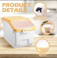 10 kg Rice Storage Container with Measuring Cup 27.6 lb Flour Storage Container with Wheels Pet Food Storage Container Dog Birds Cat Food Bin Rice Container Set for Dry Food, Sugar, Cereal. 