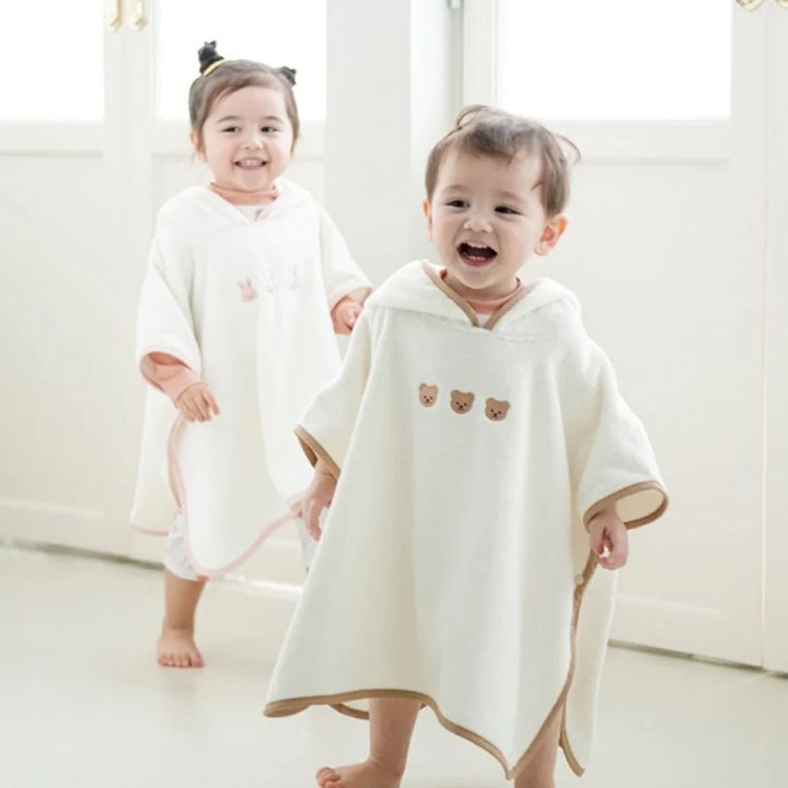 Hooded Baby Bath Towel Soft Coral Velvet Children Bathrobe Cute Cartoon Beach Towel Warm Toddler Sleeping Blanket Swaddle Wrap