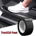 7cm X 10Feet 5D Super Glossy Car door sill anti-collision strip Carbon fiber texture sticker Anti-scratching Protective Tape Car Accessories. 