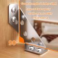 100Pc-12Pc Stainless Steel Angle Bracket Universal Furniture Right Angle Fixed Bracket Cabinet Trapezoidal Layer Board Connector. 