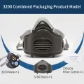 3M 3200 Dust Painting Respirator Half Face Gas Mask Filter 3701 Protection Industrial Anti Dust Spraying Anti Particles Filters. 