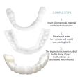 4 pieces of white dentures - adjustable upper and lower dentures for men and women, comfortable fit and natural smile. 