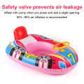 1PC Swimming Pool Float Ring Seat, Cute Car-shaped Inflatable Summer Beach Pool Tube with Handles (Blue and Pink).