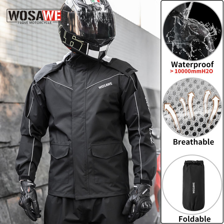 Motorcycle Rider Raincoat WOSAWE Motorcycle Raincoat Men Women Waterproof Motorcyclist Rider ...