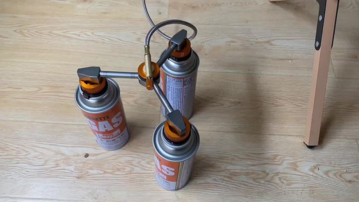 3 in 1 Butane Adapter Extension Split Furnace Adapter E-Three Outputs Gas Tank Conversion Head Gas Distributor Conversion Head