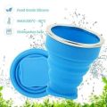 Portable Foldable Collapsible outdoor Travel Silicone Coffee Cup with cover folding water |. 