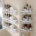 Bathroom Shelf Kitchen Storage Organizer Aluminum Alloy Shower Shelf Bathroom Accessories No Drilling Wall Shelf.