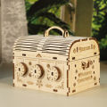3D Wooden Puzzle DIY Treasure Box Model Kits Brain Teaser Projects for   . 