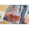 Baby Girl's Summer Cotton Denim Shorts Pants Toddler Kids Cute Swan Flower Soft Jeans for Teenager Girls Children Clothing. 