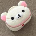 Kawaii Rilakkuma Bear Elliptical Stereoscopic Makeup Bag Portable Storage Bag Cute Cartoon Easy Bear Storage Bag Girls . 