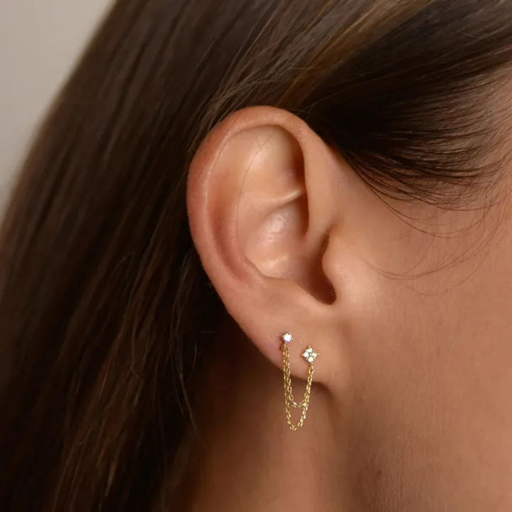 Huitan%20%20Double%20Ear%20Studs%20Tassel%20Chains%20Hanging%20Earrings%20for%20Women%20Ear%20Piercing%203%20Metal%20Color%20Luxury%20CZ%20Hot%20Jewelry%20-%20Image%205
