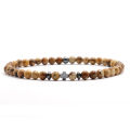 Simple Cross Beaded Bracelet Men Apparel Accessories 4mm Natural Lava Howlite Stone Braslet Amulet Casual Homme Jewelry Pulseira. 