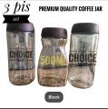 3 Pis Glass Built Coffee Jar 500ml (কফির কাচের জার). 