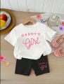 T-shirt And Short Pant For Kids Baby Girls Round Neck Short Sleeves Tee Tops Clothes Sets Dresses Outfit Suit For Unisexual Jannat Place. 