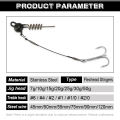 Spinpoler Pike Stinger Fishing Rig Jighead With Coil Spring Screw Connector Set For Soft Bait Shad Steel Treble Hook Bass Perch.