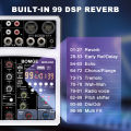 BOMGE 4 Channels Audio Sound Mixer Mixing DJ Console USB with 48V Phantom Power 99DSP Effects.