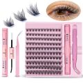 Lash Extension Kit 120 PCs Eyelash Extension Kit Lash Clusters Individual Lashes with Lash glue Bond and Seal Tweezer for Beignner. 