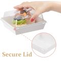 50PCS Paper Charcuterie Boxes with Clear Lids 4 Inches Square White Disposable Sandwich Boxes Dessert To Go Containers. 
