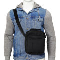 Men's Oxford Chest Bag | Casual MEDIUM Crossbody Shoulder Bag | Small Diagonal Bag for Men and Women | Black.